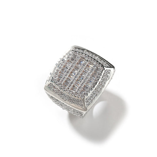 Men’s Square Cubic Zirconia Statement Ring alternate product image