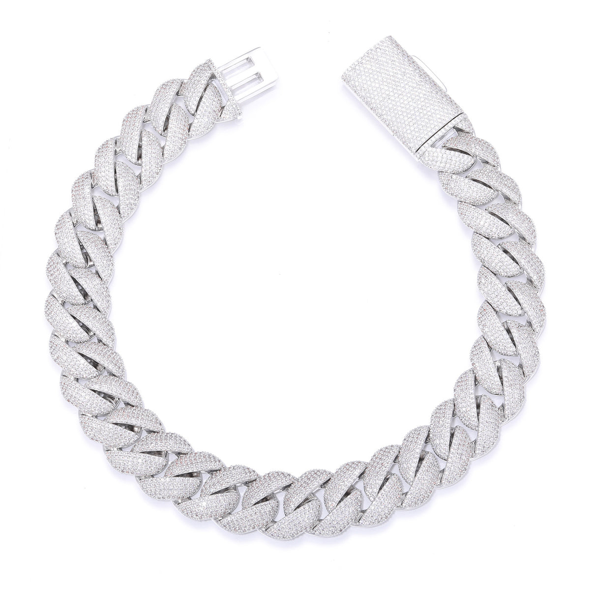 Iced Out Cuban Link Chain Necklace for Men and Women - Gold Color Copper Chain with Cubic Zirconia product image