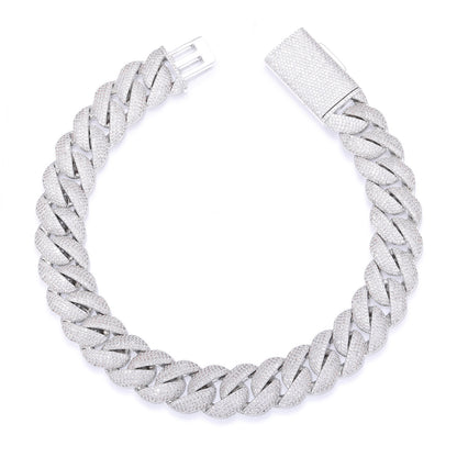 Iced Out Cuban Link Chain Necklace for Men and Women - Gold Color Copper Chain with Cubic Zirconia