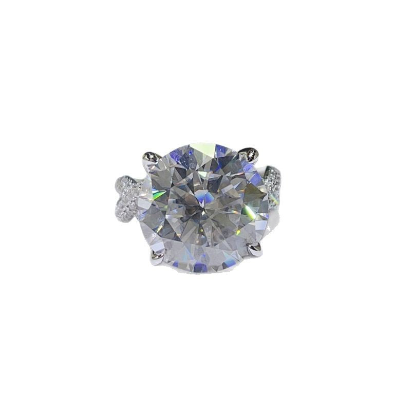 10 Carat Moissanite Halo Ring for Women, Geometric U-Shaped Statement Engagement Ring product image