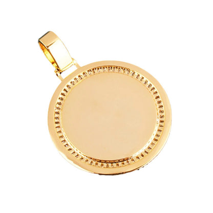 Unisex Iced Out Photo Frame Pendant Necklace