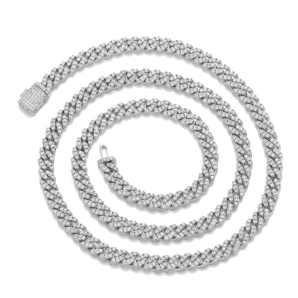 6mm Iced Out Cuban Link Chain Necklace & Bracelet, Unisex Hip Hop Jewelry product image