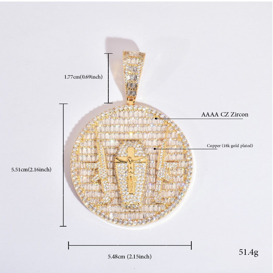 Iced Out Round Pendant Necklace
