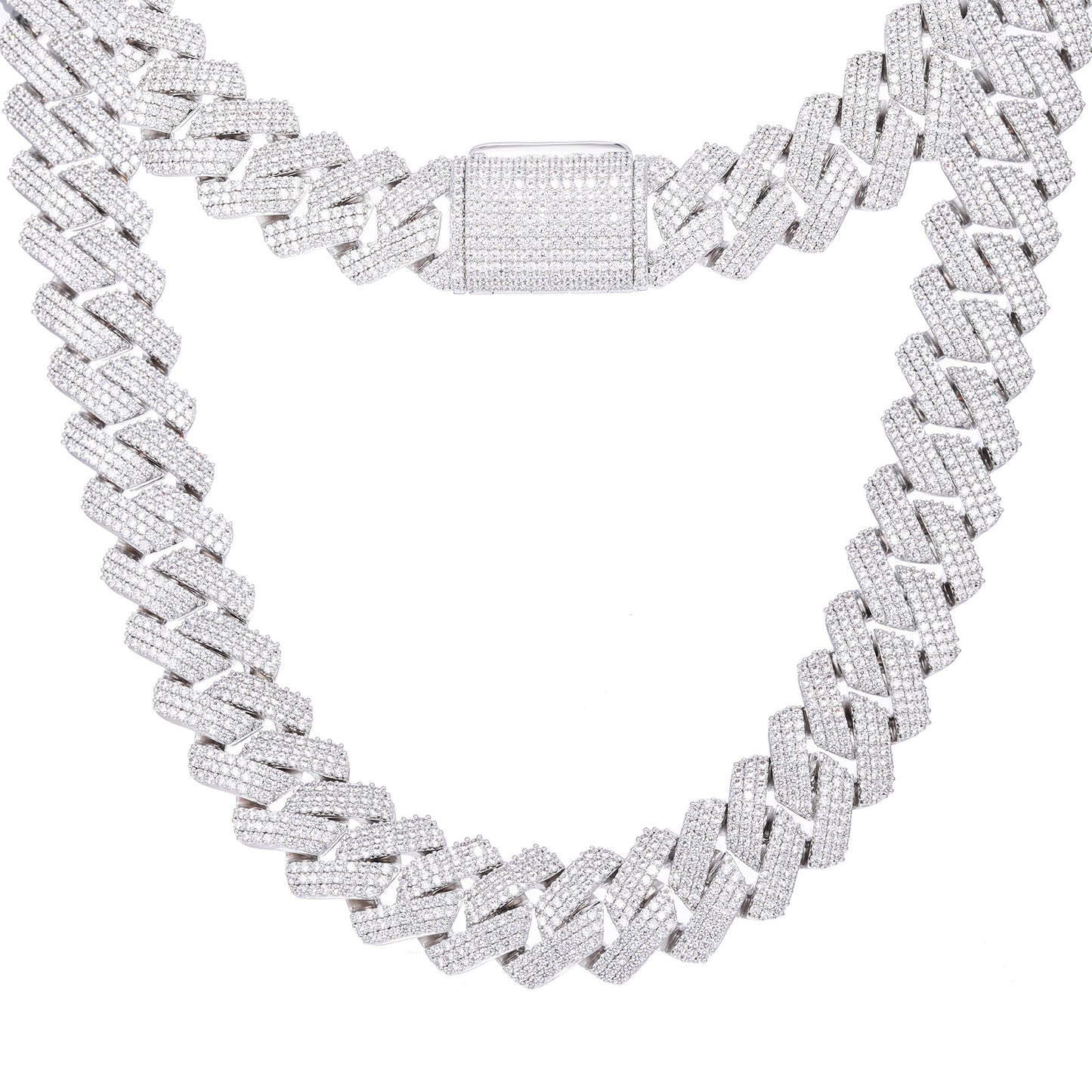 Iced Out 25mm Cuban Link Chain Necklace or Bracelet with 5A Cubic Zirconia for Men and Women product image