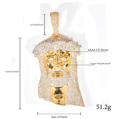 Iced Out Jesus Pendant Necklace for Men