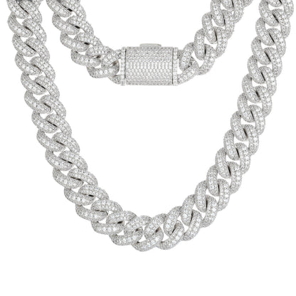 Iced Out Cuban Link Chain Necklace or Bracelet for Men and Women, Cubic Zirconia Hip Hop Jewelry