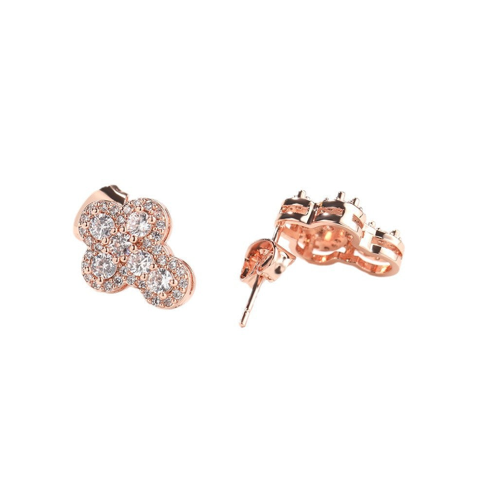 Men’s Cross Stud Earrings with Cubic Zirconia – Hip Hop Statement Earrings in Gold, Silver & Rose Gold product image