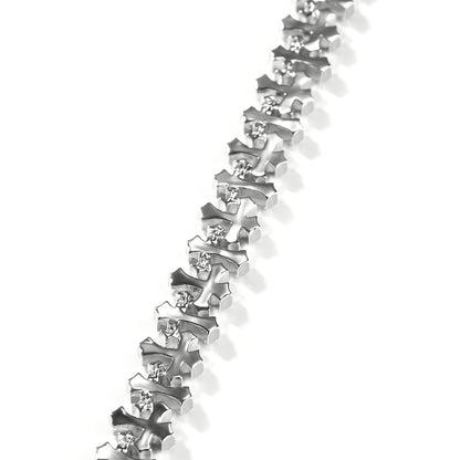 Men’s Iced Out Cross Necklace – Cubic Zirconia Hip Hop Chain Pendant in Gold or Silver