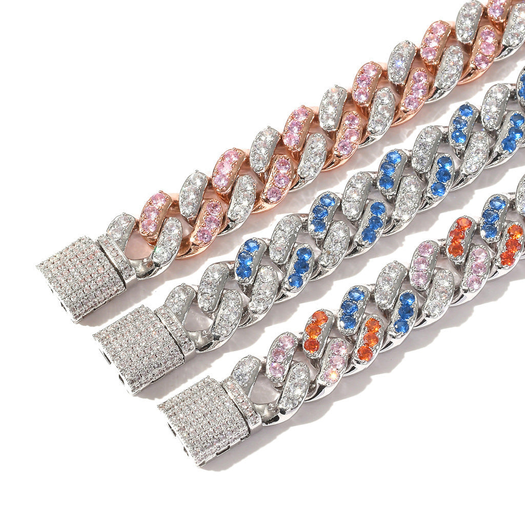 Hip Hop Cuban Link Cubic Zirconia Bracelet for Men