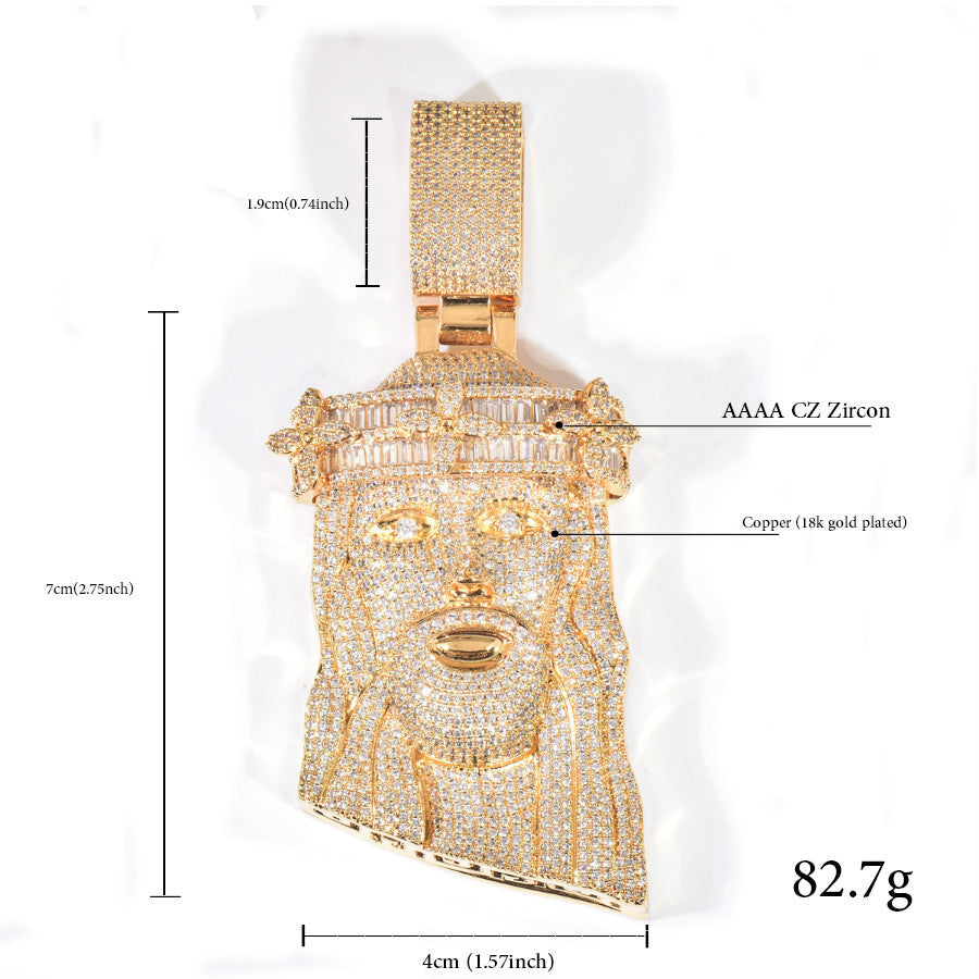 Iced Out Pharaoh Pendant Necklace for Men product image