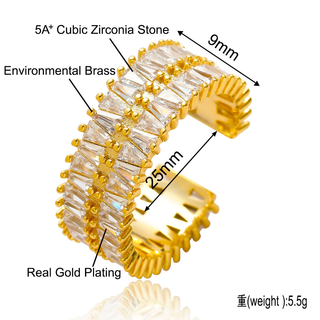 Hip Hop Light Luxury Cuban Link Cubic Zirconia Bracelet for Men