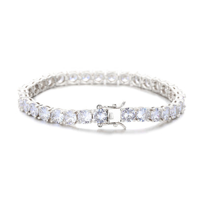 6mm Iced Out Tennis Chain Bracelet & Necklace, Unisex Cubic Zirconia Statement Chain