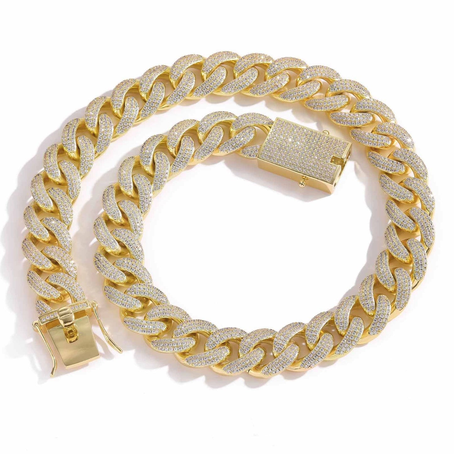 Hip Hop Cuban Link Cubic Zirconia Necklace for Men