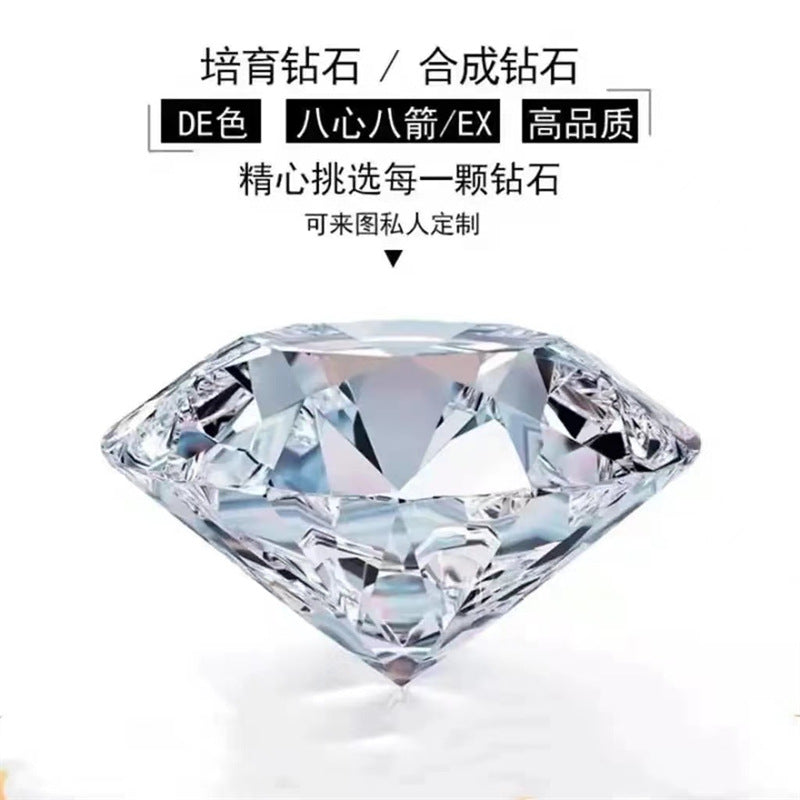 Lab Grown Round Cut Ring Stone D Color VVS1 Engagement Ring Center Stone