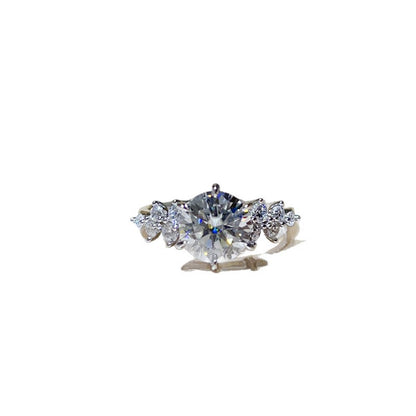Moissanite Geometric Ring for Women, Elegant Engagement Ring Style, Square-Inspired Dress Ring