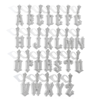 Hip Hop Letter Spike Stainless Steel Pendant Necklace for Men and Women