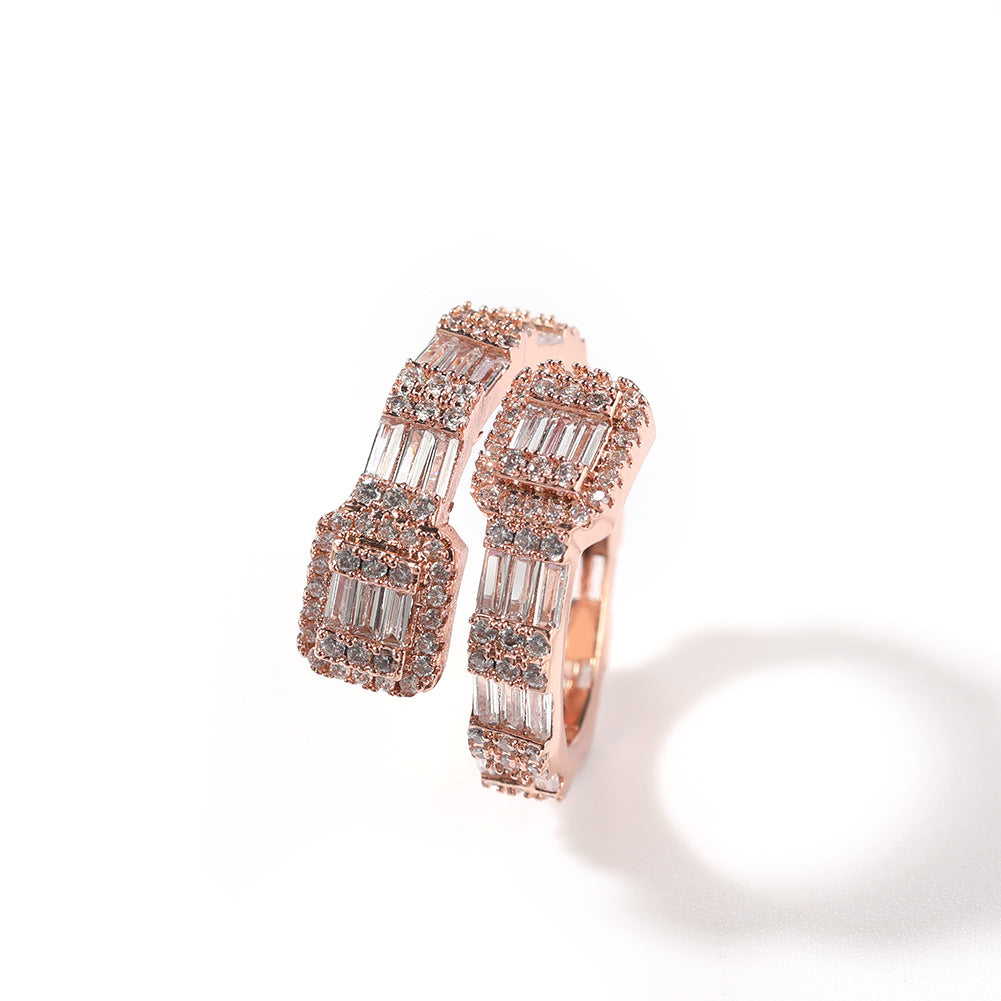 Unisex Hip Hop Cubic Zirconia Ring in Gold, Silver & Rose Gold – Statement Copper Band Sizes 5, 7, 9