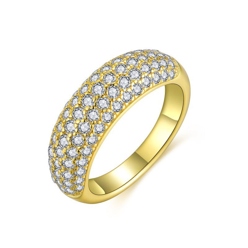 Moissanite Pavé Band Ring for Women, 18K Gold Plated Full Sparkle Ring product image