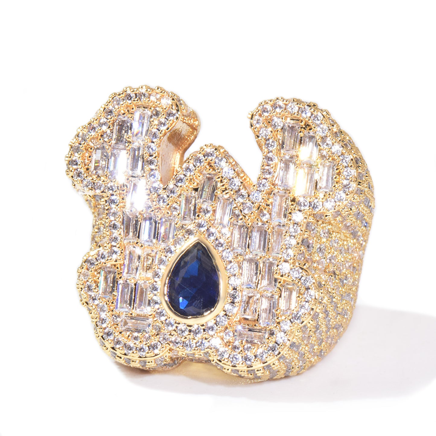 Iced Letter Statement Ring