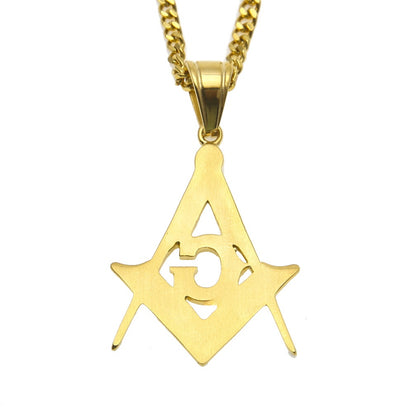 Men’s Gold Plated Stainless Steel Statement Pendant Necklace with 3mm Cuban Chain