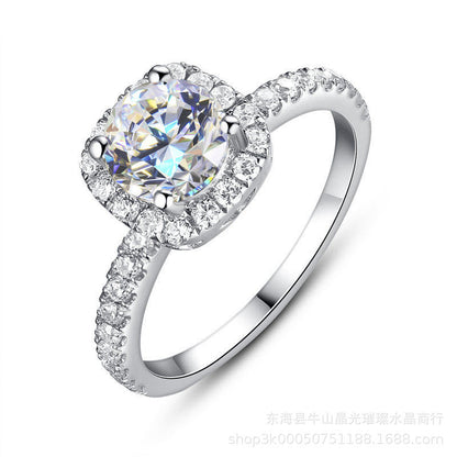 Green Moissanite Halo Ring for Women, Cushion Cut Solitaire Engagement Ring, Promise Ring, Available in 0.5 to 5 Carat Looks