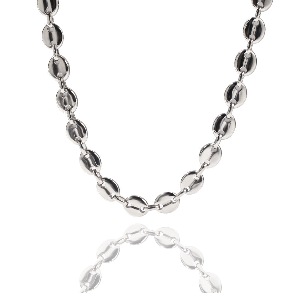 Unisex Stainless Steel Chain Necklace Bracelet Set, Gold Plated or Silver Plated Statement Link Jewelry