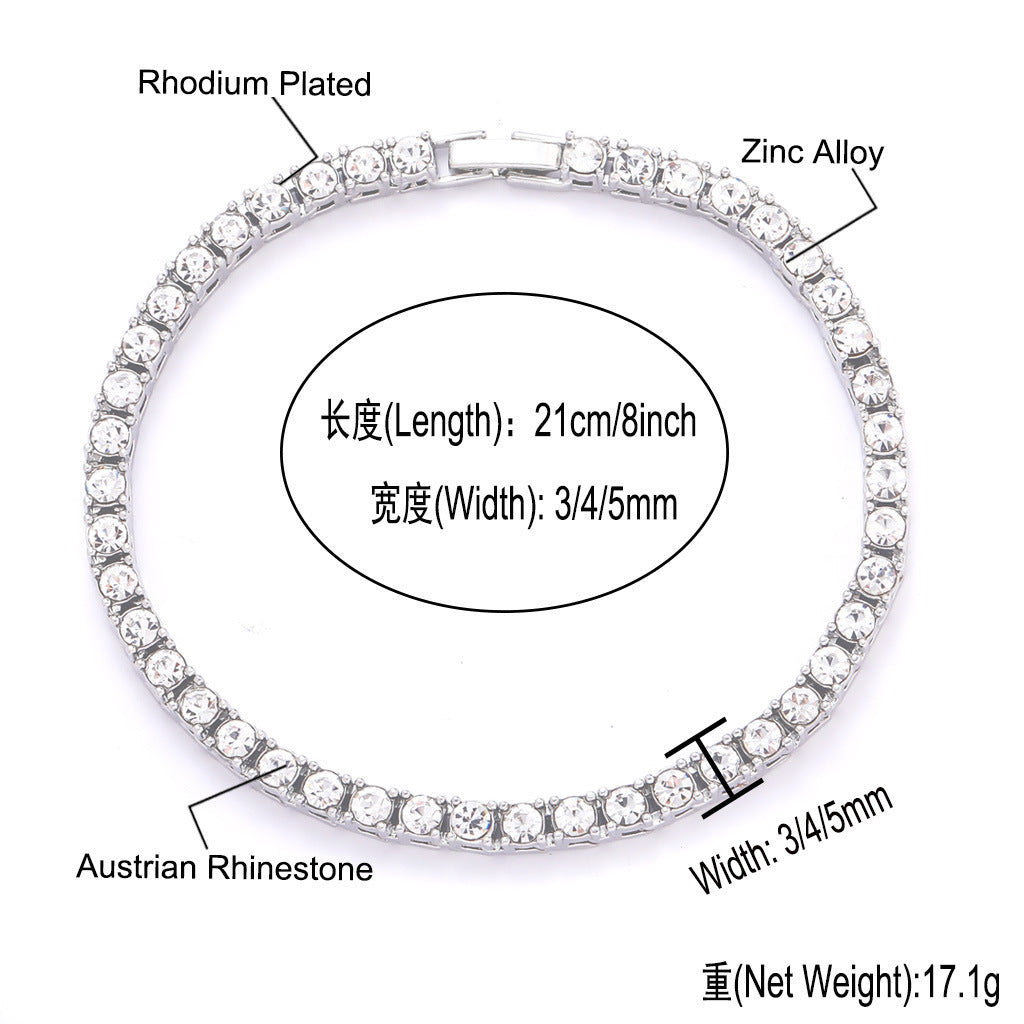 Hip Hop Tennis Chain Alloy Necklace for Men product image