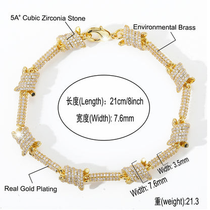 Hip Hop Minimalist Thorn Cubic Zirconia Bracelet for Men