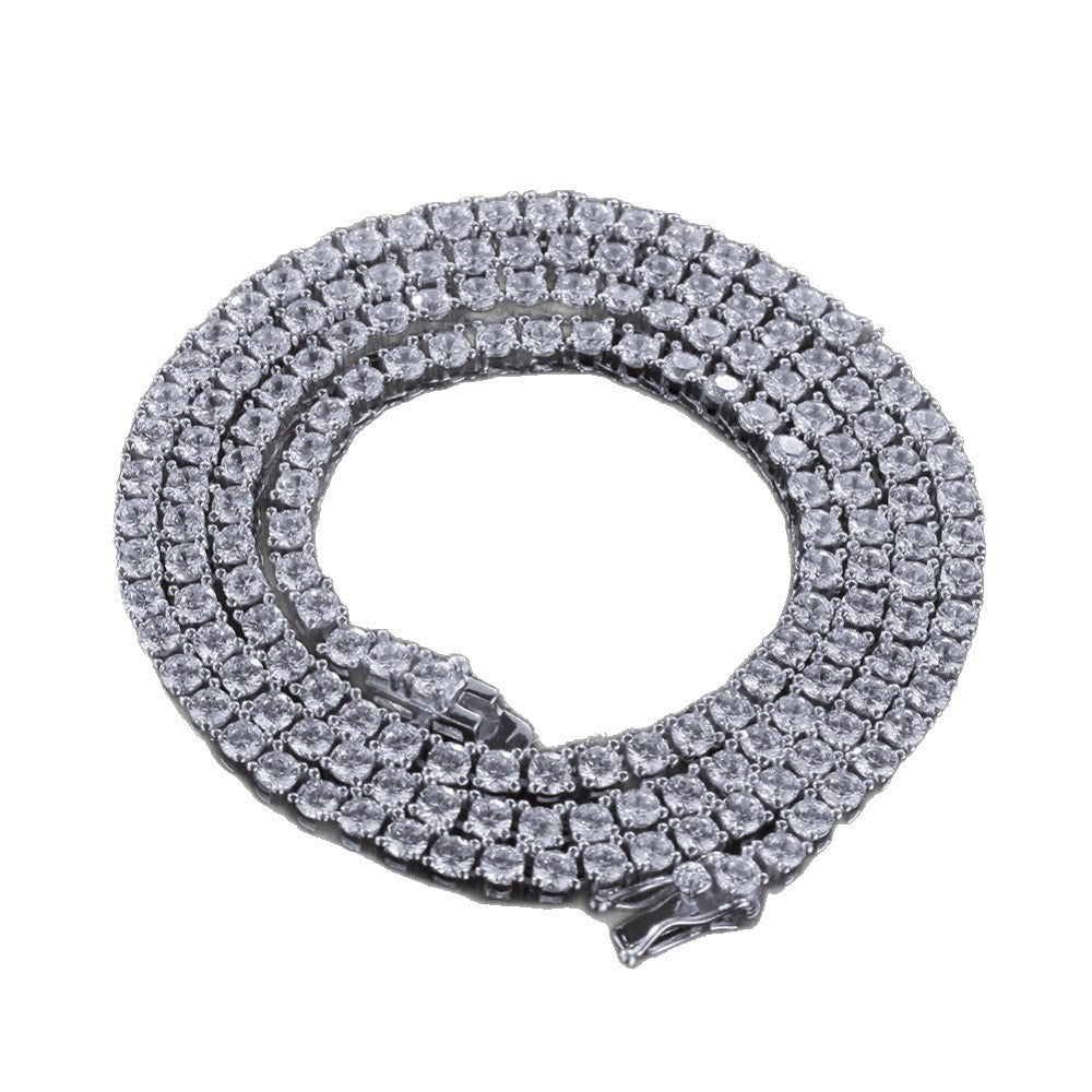 925 Sterling Silver Iced Out Tennis Chain Necklace for Women & Men, Gold Plated/Silver Plated Cubic Zirconia Statement Pendant Chain