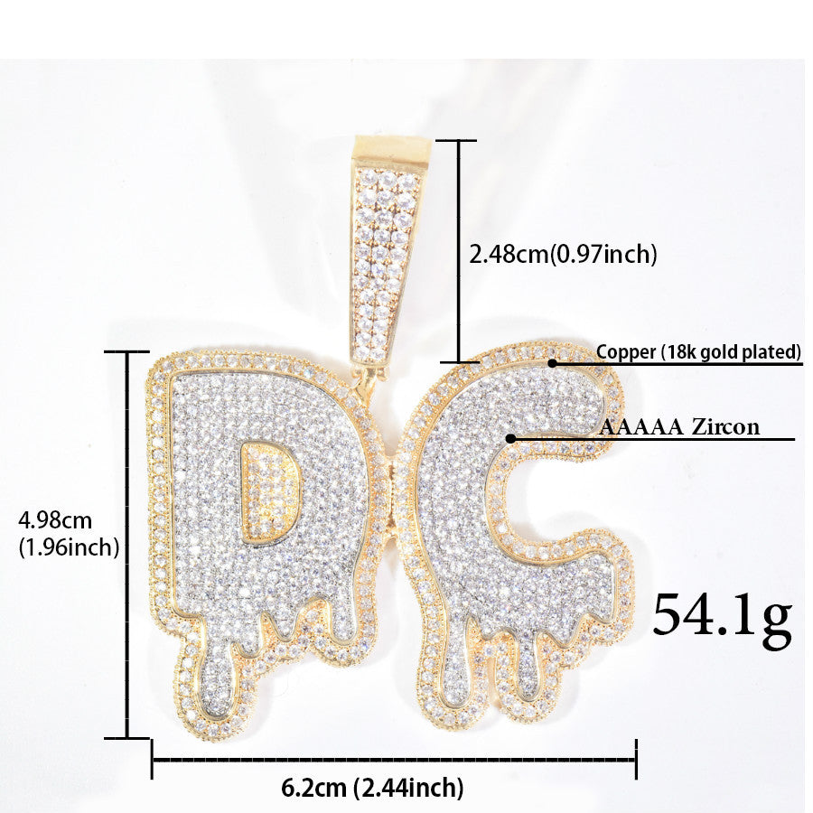 Iced Out Letter Pendant Necklace