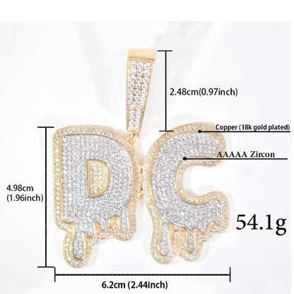 Iced Out Letter Pendant Necklace