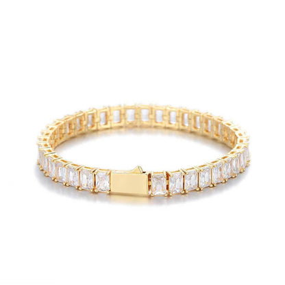 6 mm Rectangular CZ Tennis Copper Bracelet - CHA270