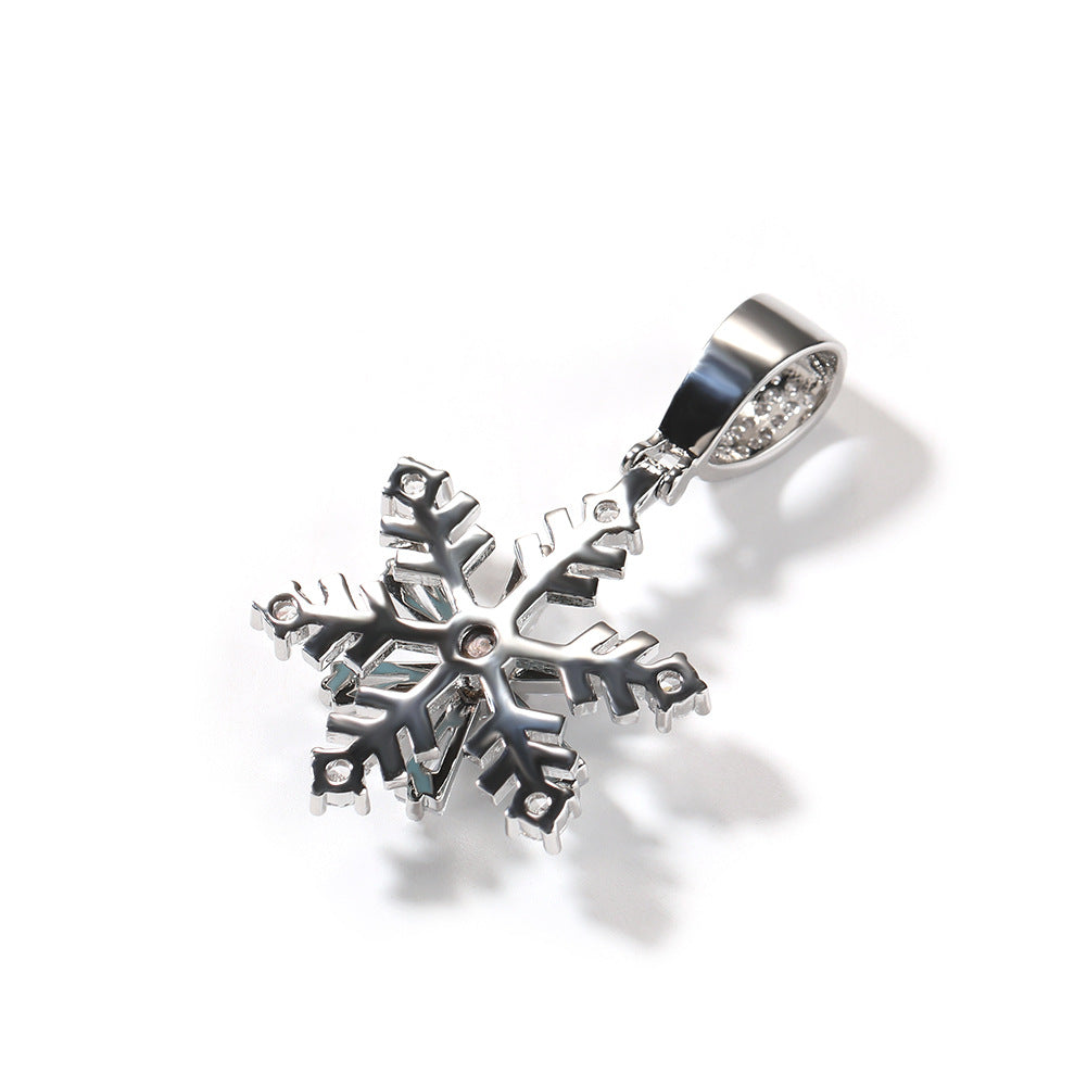 Iced Snowflake Pendant Necklace for Women – Gold Plated or Silver Plated Twist Chain Statement Necklace product image