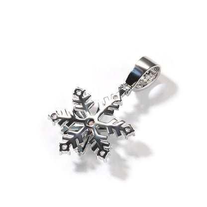 Iced Snowflake Pendant Necklace for Women – Gold Plated or Silver Plated Twist Chain Statement Necklace
