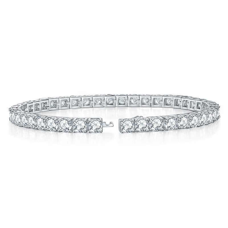 Classic Four-Prong VVS Moissanite Tennis Bracelet in 925 Silver product image