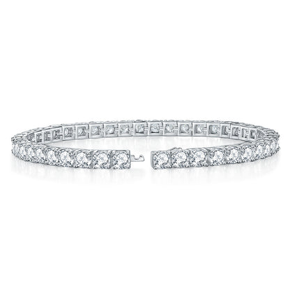 Classic Four-Prong VVS Moissanite Tennis Bracelet in 925 Silver