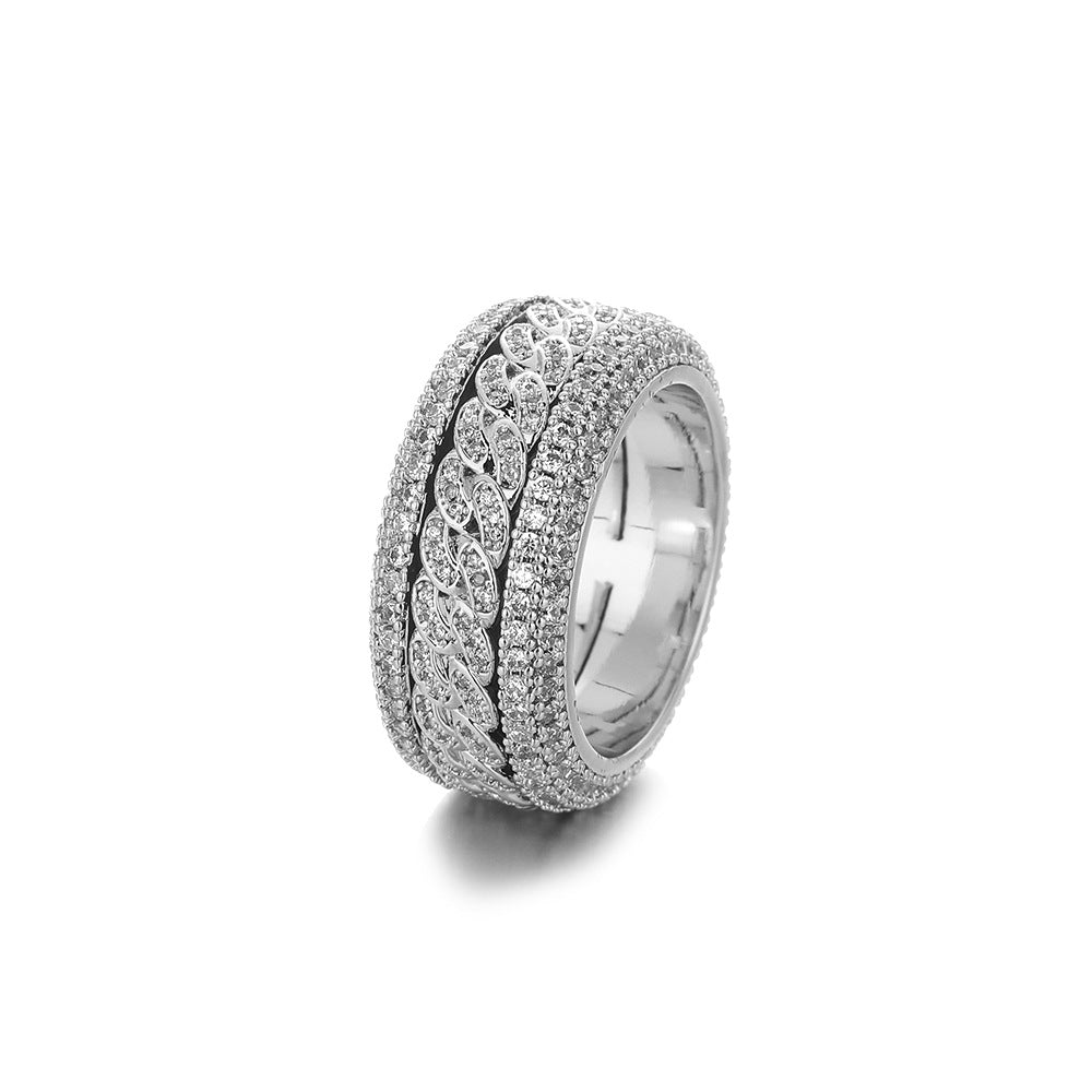 Pavé Infinity Ring, Geometric Unisex Band, Electroplated Copper, Gold and White Gold product image