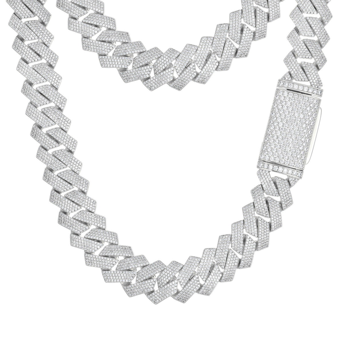 Iced Out Cuban Link Chain Necklace for Men & Women - Geometric Hip Hop Cubic Zirconia Pendant Chain product image