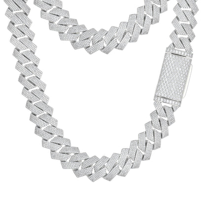 Iced Out Cuban Link Chain Necklace for Men & Women - Geometric Hip Hop Cubic Zirconia Pendant Chain