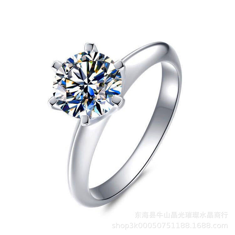 20 Carat Color Moissanite Ring for Women – Round Six-Prong Solitaire Statement Ring product image