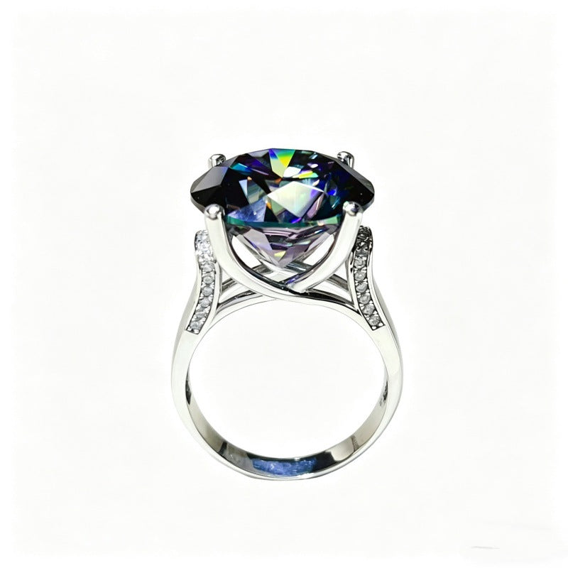Colorful Round Moissanite Ring for Women, Solitaire Engagement Style Ring, 5ct 10ct 20ct product image