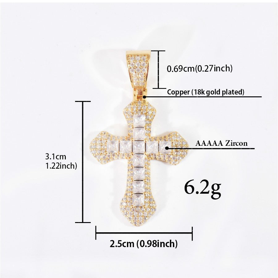 Iced Out Cross Pendant Necklace