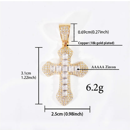 Iced Out Cross Pendant Necklace