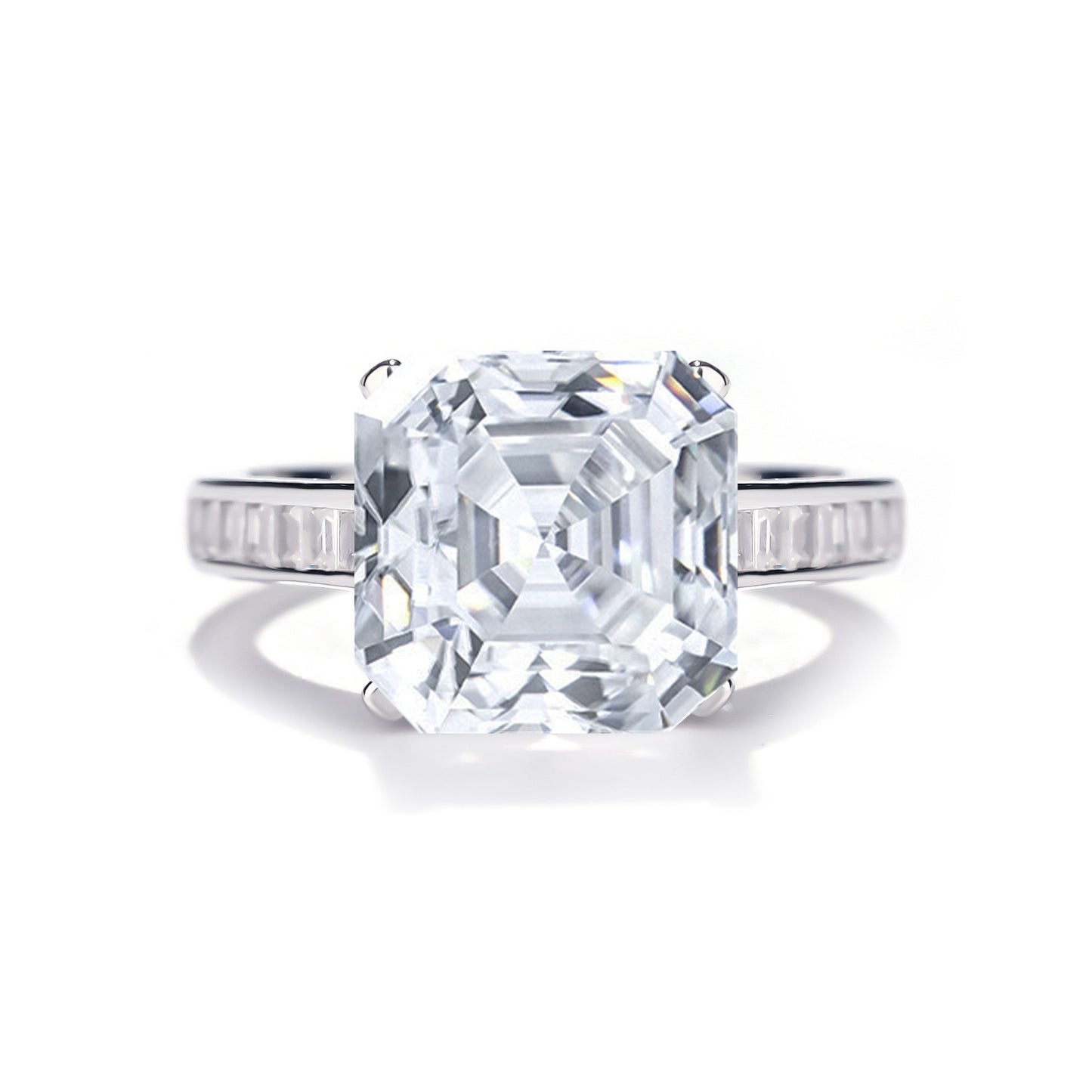 5 Carat Asscher Cut Moissanite Ring, S925 Sterling Silver product image