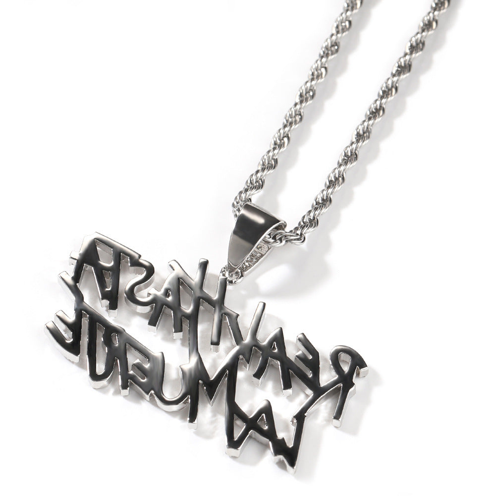 Statement Letter Pendant Necklace for Women - Gold, Silver or Rose Gold Hip Hop Chain Necklace with Crystal Initial Style Charm