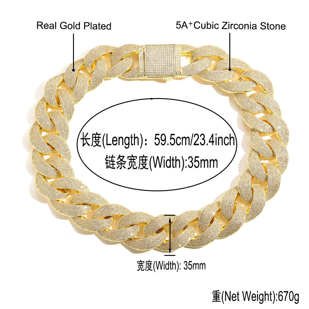 Hip Hop Tennis Chain Cubic Zirconia Necklace for Men and Women
