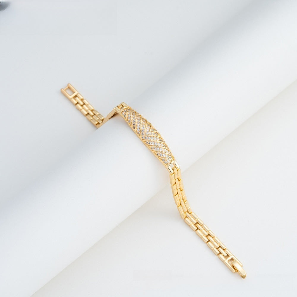 Elegant Camellia Chain Bracelet for Women & Men - Gold Plated Copper Fashion Bangle Gift Jewelry 2026