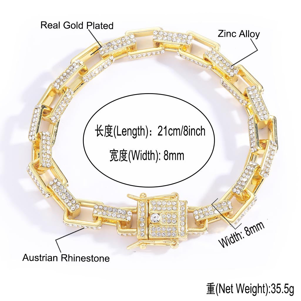 Hip Hop Punk Square Alloy Bracelet for Men