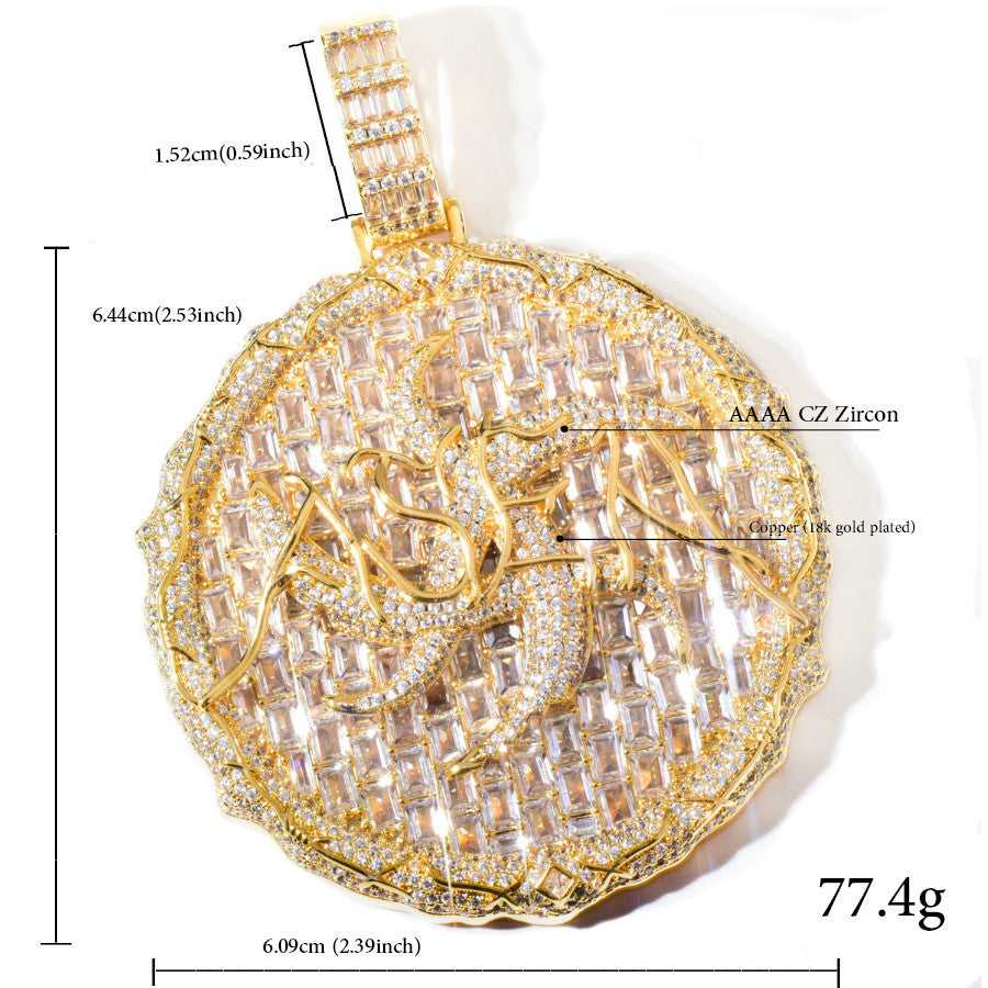 Iced Out Sun Pendant Necklace for Men product image