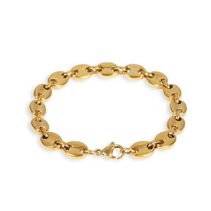 5-11 mm Polished Mariner Link Hip Hop Bracelet with Stainless steel Base - CHA028